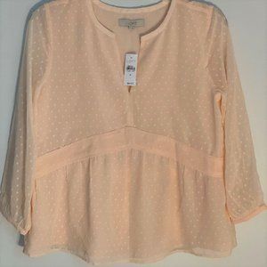 LOFT - Light Peach Peplum Blouse